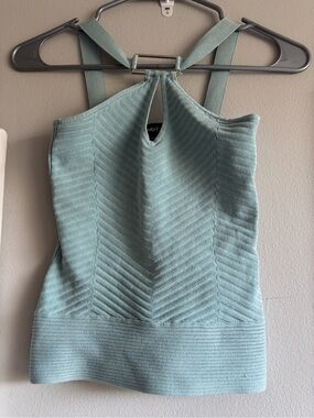 bebe Vintage Hardware Halter Silk Blend Mint Top Small